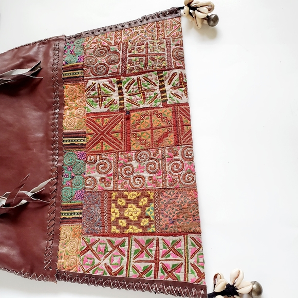 Colorful Leather Tote Bag embroidery Thailand - Picture 6 of 16